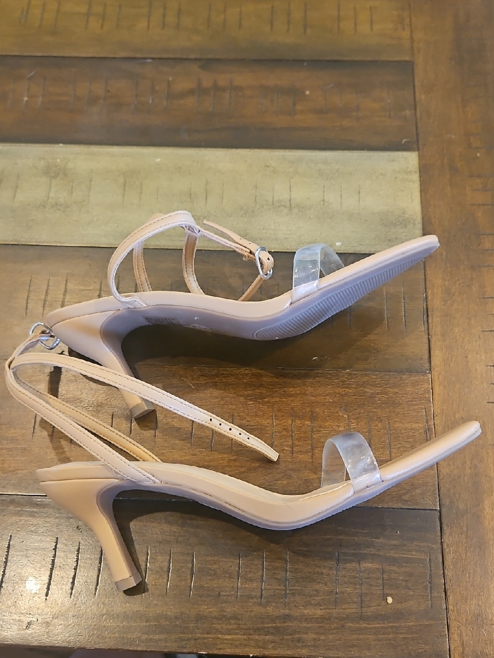 NWOT a new day Nude Clear-Strap Pointed Slingback Heels - Picture 7 of 10